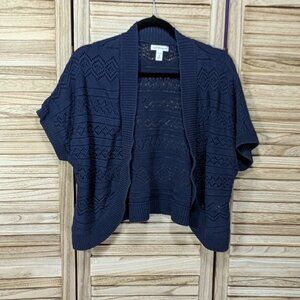 Croft & Barrow Cardigan Navy Open Knit Size 2X